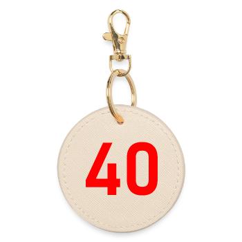 40. 40 YEARS. 40th ANNIVERSARY. 40 YEARS ANNIVERSARY. - Round Keyring - oyster - Front