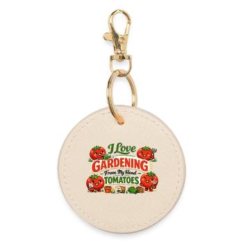 J’adore jardiner depuis mon t-shirt Head Tomatoes - Porte-clés rond - huître - Devant