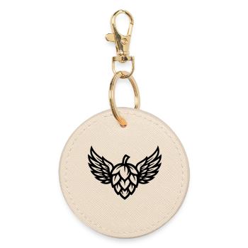 Hopfen Symbol - Runder Schlüsselanhänger - Auster - Vorne