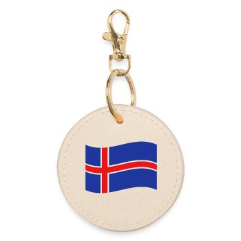 Drapeau islandais - Porte-clés rond - huître - Devant