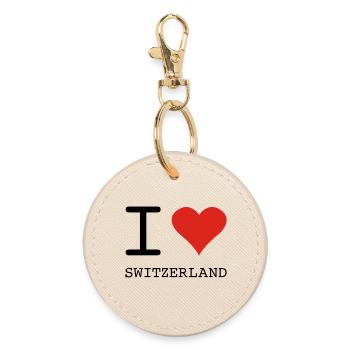 I LOVE SWITZERLAND - Runder Schlüsselanhänger - Auster - Vorne