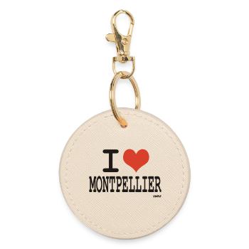 i love Montpellier - couleurs personnalisables - Porte-clés rond - huître - Devant