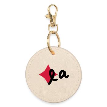 Karola - Round Keyring - oyster - Front