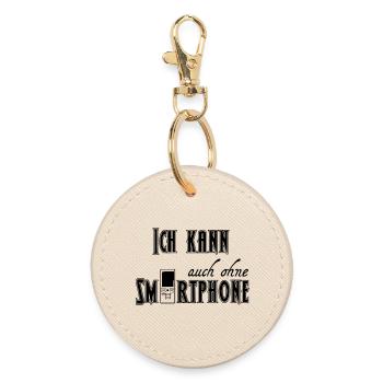 Ohne Smartphone Geschenk - Runder Schlüsselanhänger - Auster - Vorne
