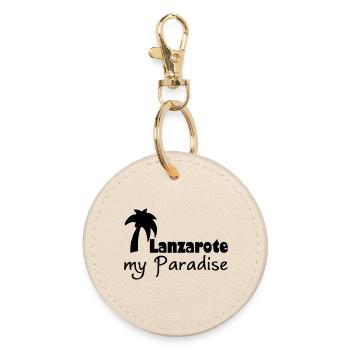 Lanzarote Paradise Urlaub Geschenk - Runder Schlüsselanhänger - Auster - Vorne