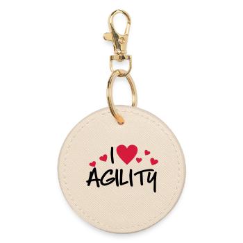 agility - Runder Schlüsselanhänger - Auster - Vorne