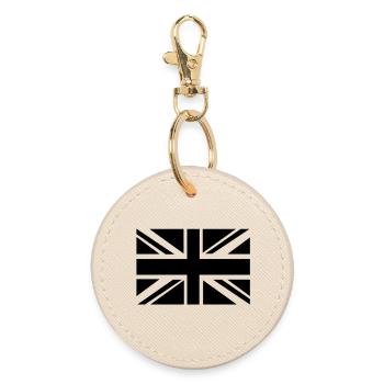 British Flag - Round Keyring - oyster - Front