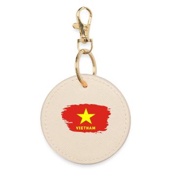 Vietnam Flagge / Geschenk Hanoi Asien Südostasien - Runder Schlüsselanhänger - Auster - Vorne