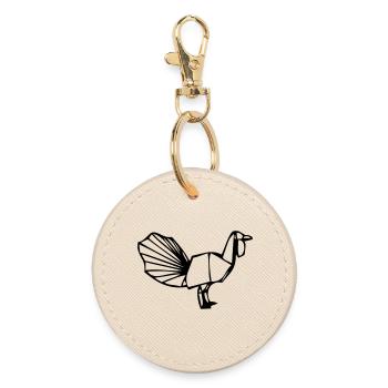 Turkey - Round Keyring - oyster - Front