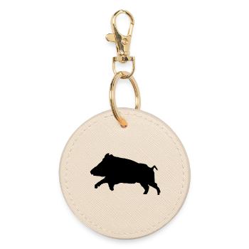 Customizable boar tshirt - Round Keyring - oyster - Front