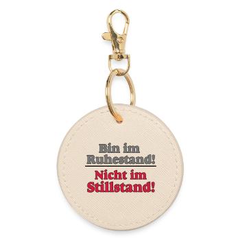 Rente Rentner Rentnerin Ruhestand stillstand..(25) - Runder Schlüsselanhänger - Auster - Vorne