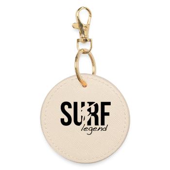 surf surfing surfen - Runder Schlüsselanhänger - Auster - Vorne