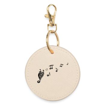 Note musicale avec des ailes et du cœur. - Porte-clés rond - huître - Devant