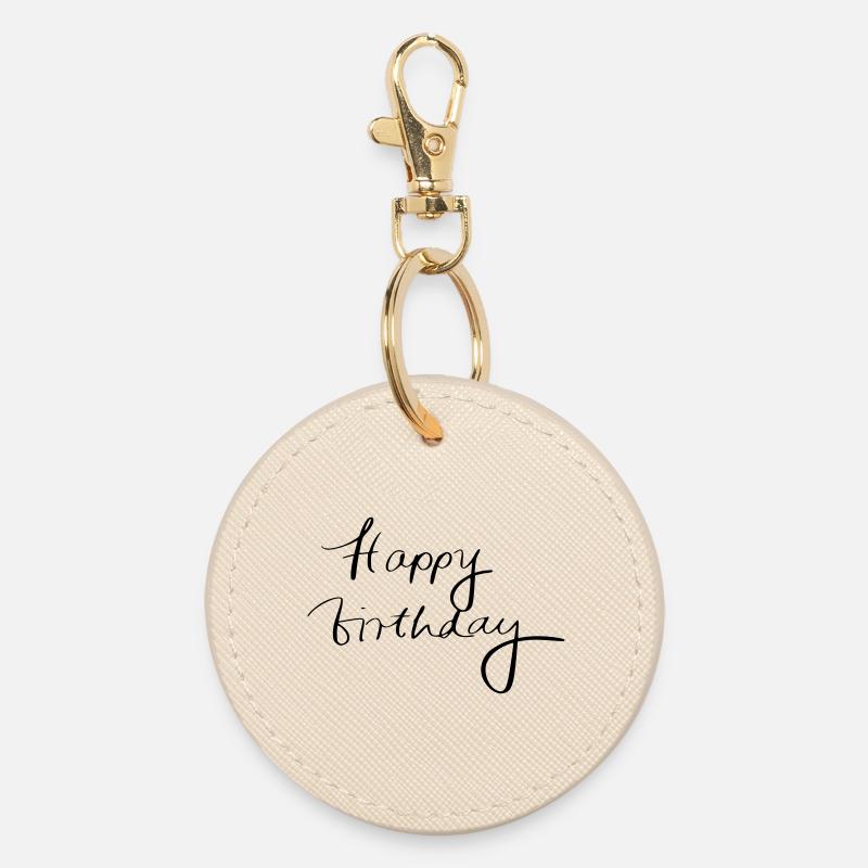 Happy Birthday - Round Keyring - oyster