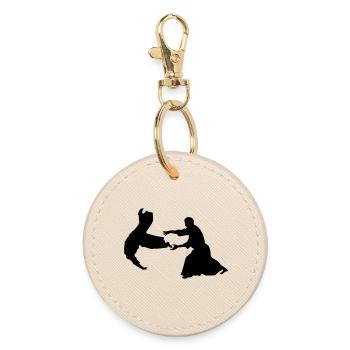 Aikido-Wurf - Runder Schlüsselanhänger - Auster - Vorne