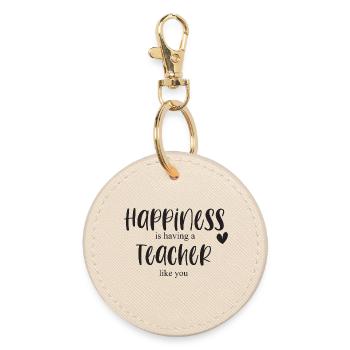 Enseignant Merci Cadeau de fin d’études Bonheur - Porte-clés rond - huître - Devant