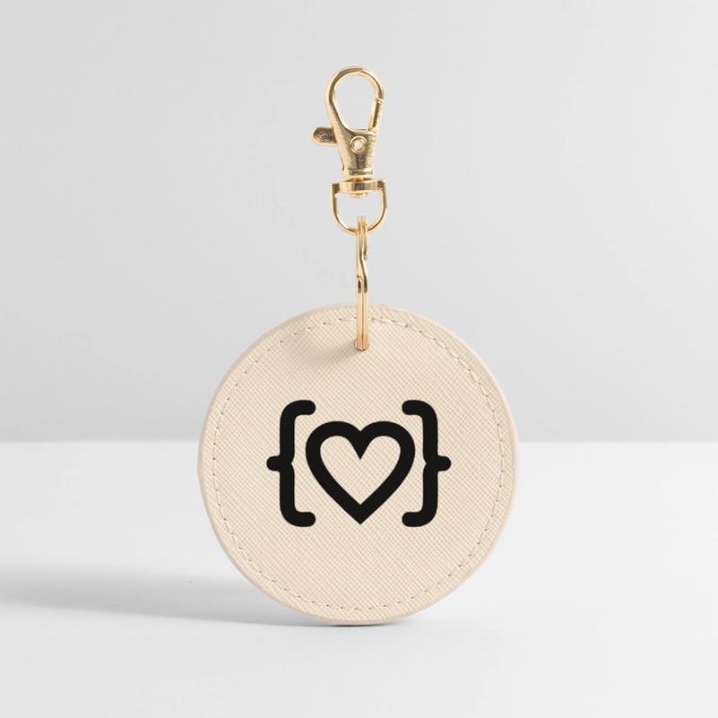 Herz des Programmierer-Code-Logos Runder Schlüsselanhänger