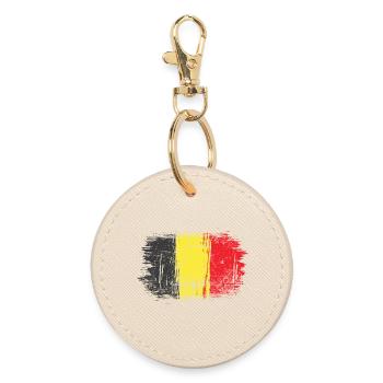 Brushstroke Belgian Flag - Round Keyring - oyster - Front