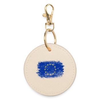 Brushstroke EU Circle Flag - Round Keyring - oyster - Front