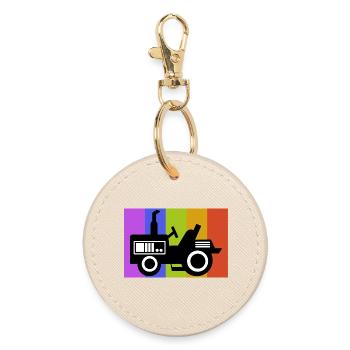 Véhicule à moteur Agriculteur biologique Country Life Farmer Tracteur - Porte-clés rond - huître - Devant