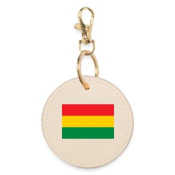 Flag of the Reggae - Rastafari Rasta Roots - Round Keyring - oyster - Front