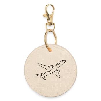 Flugzeug - Runder Schlüsselanhänger - Auster - Vorne