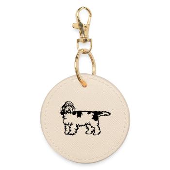 Petit Basset Griffon Vendeen - Porte-clés rond - huître - Devant