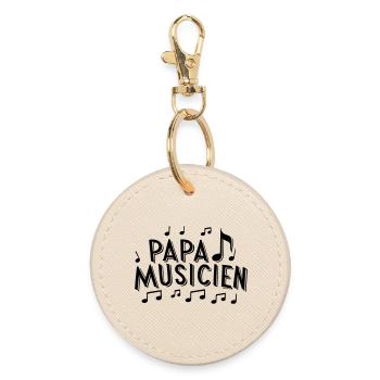 Cadeau Harmonieux : Papa Musicien ! - Porte-clés rond - huître - Devant