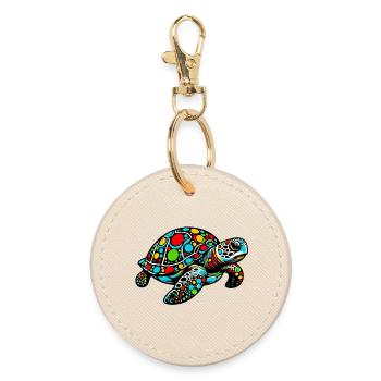 Turtle - Round Keyring - oyster - Front