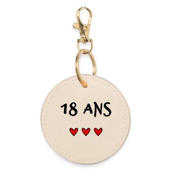 18. 18 ANS. 18e ANNIVERSAIRE. ANNIVERSAIRE 18 ANS. - Porte-clés rond - huître - Devant