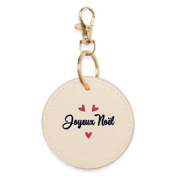 CHRISTMAS. MERRY CHRISTMAS. MERRY CHRISTMAS - Round Keyring - oyster - Front