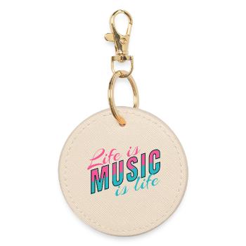 Life Is Music Is Life Statement für Musiker - Runder Schlüsselanhänger - Auster - Vorne