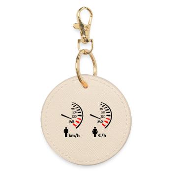 compteur de vitesse km/h et compteur de dépense  - Porte-clés rond - huître - Devant