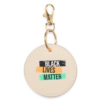 Black Lives Matter - Runder Schlüsselanhänger - Auster - Vorne