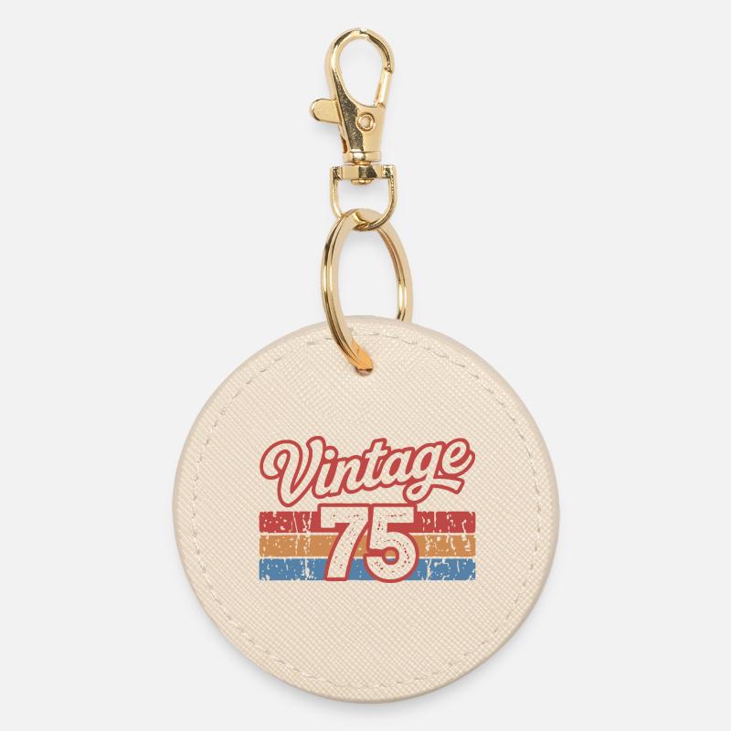 Vintage 75 Design Rétro Années 70 - Porte-clés rond - huître