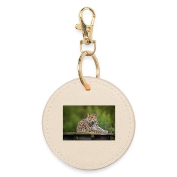 Leopard - Runder Schlüsselanhänger - Auster - Vorne