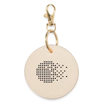 Cercle géométrique à partir de points - Porte-clés rond - huître - Devant