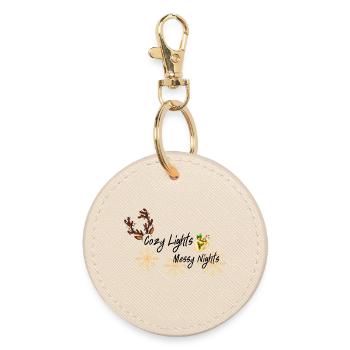 Flocons de neige dorés Cozy Mug design - Porte-clés rond - huître - Devant