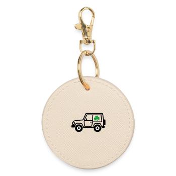 Safari with Shamrock - Round Keyring - oyster - Front