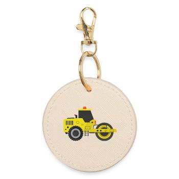 Road roller - Round Keyring - oyster - Front