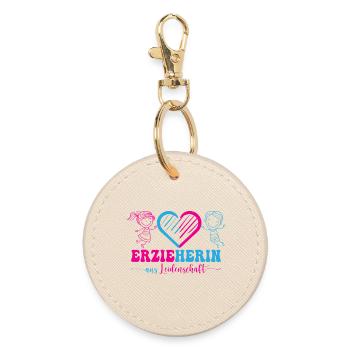 Educator Kindergarten Kita Profession Kindergarten Teacher - Round Keyring - oyster - Front