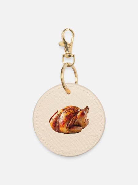 Truthahn Hähnchen Broiler Brathähnchen Hendl - Runder Schlüsselanhänger - Auster