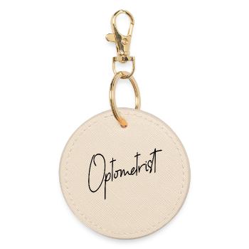 Augenoptik Optometrie Optometrist - Runder Schlüsselanhänger - Auster - Vorne
