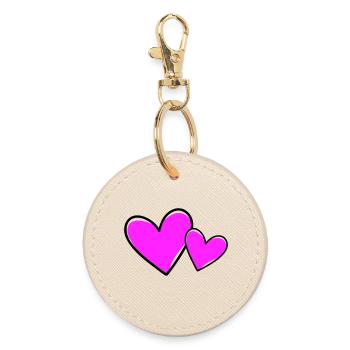 Herzen Symbol Liebe - Runder Schlüsselanhänger - Auster - Vorne
