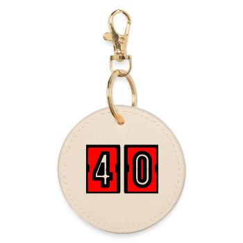 40. 40 YEARS. 40th ANNIVERSARY. 40 YEARS ANNIVERSARY. - Round Keyring - oyster - Front