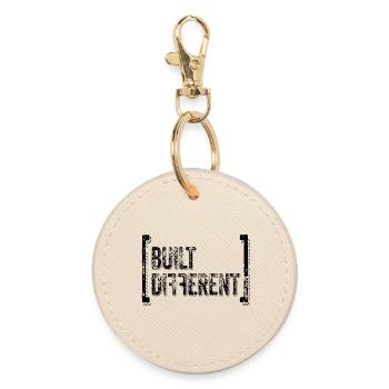 Built Different – Trend Statement Typo Saying - Round Keyring - oyster - Front