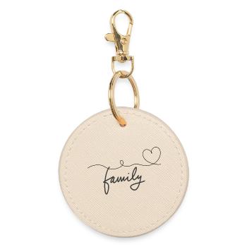 Family Heart Design – Minimaliste & Moderne - Porte-clés rond - huître - Devant