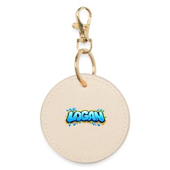 LOGAN GRAFFITI NAME FOR PERFECT GIFT PRINTABLE - Round Keyring - oyster - Front