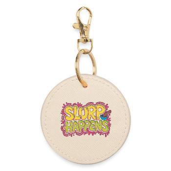 Ramen Slurp Happens Japanese Food Noodle Bowl - Round Keyring - oyster - Front