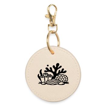 Coral Coral Reef Ocean - Round Keyring - oyster - Front